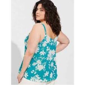 Torrid Size XL Sophie swing Teal White Floral lined Camisole: 3519
